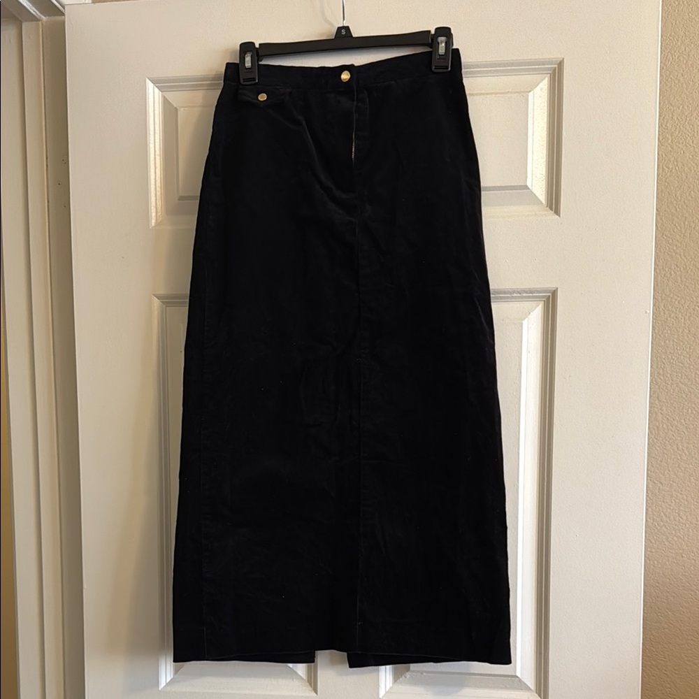 Vintage Ralph Lauren Black Maxi Corduroy Skirt